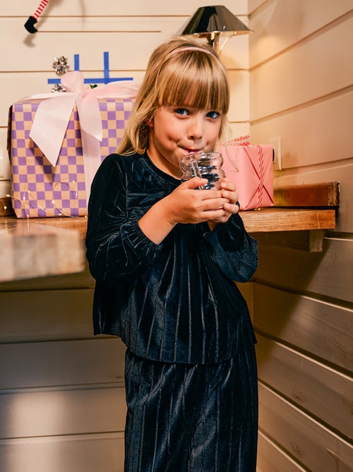 Haut en maille velvet côtelé avec nœud uni - Kiabi