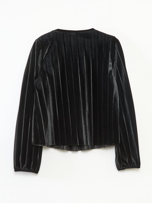 Haut en maille velvet côtelé avec nœud uni - Kiabi