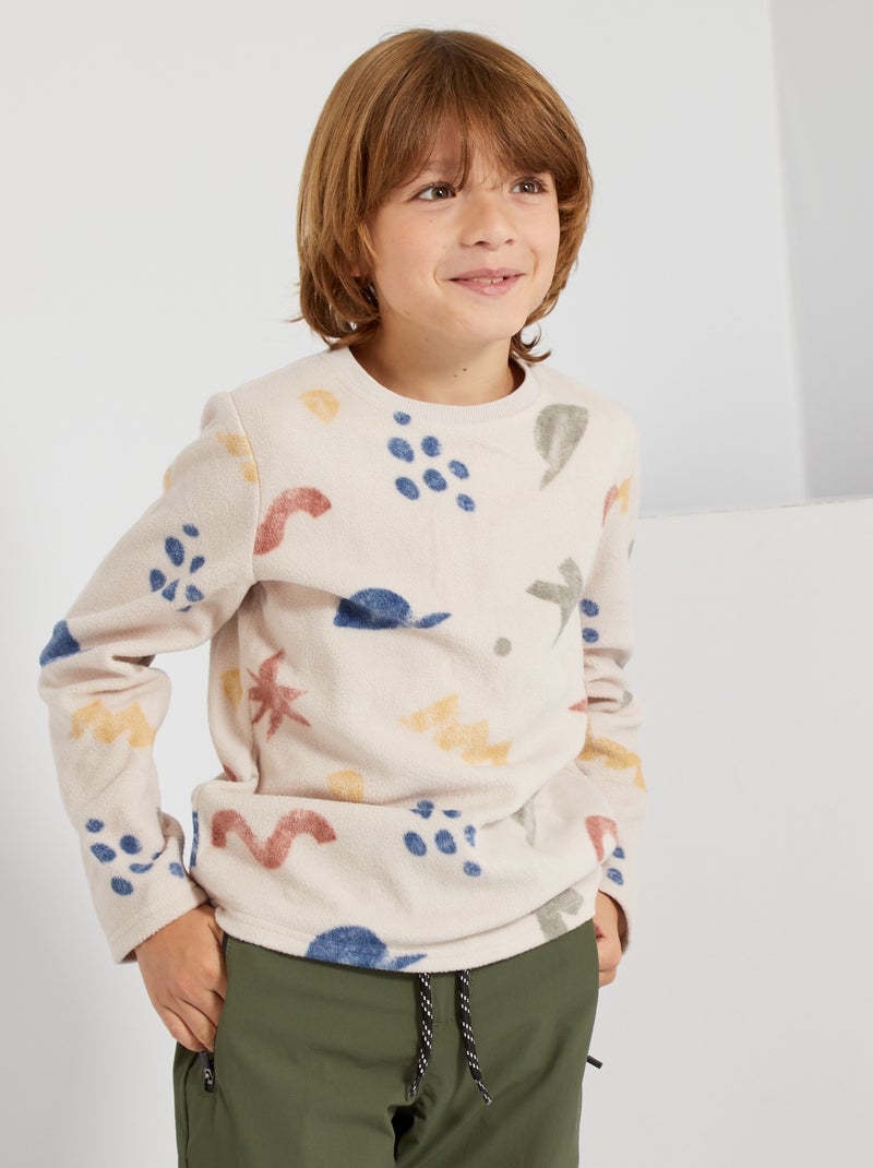 Haut en polaire beige - Kiabi