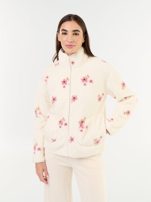 Haut en polaire zippé à motif - Kiabi