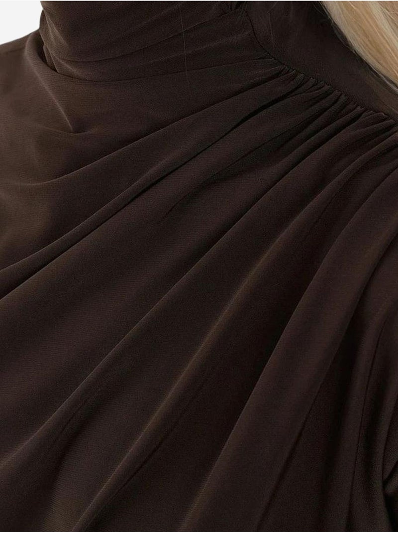 Haut en tricot élégant à manches longues Marron chocolat - Kiabi