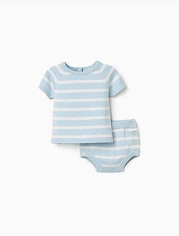 Haut et short en maille à rayures