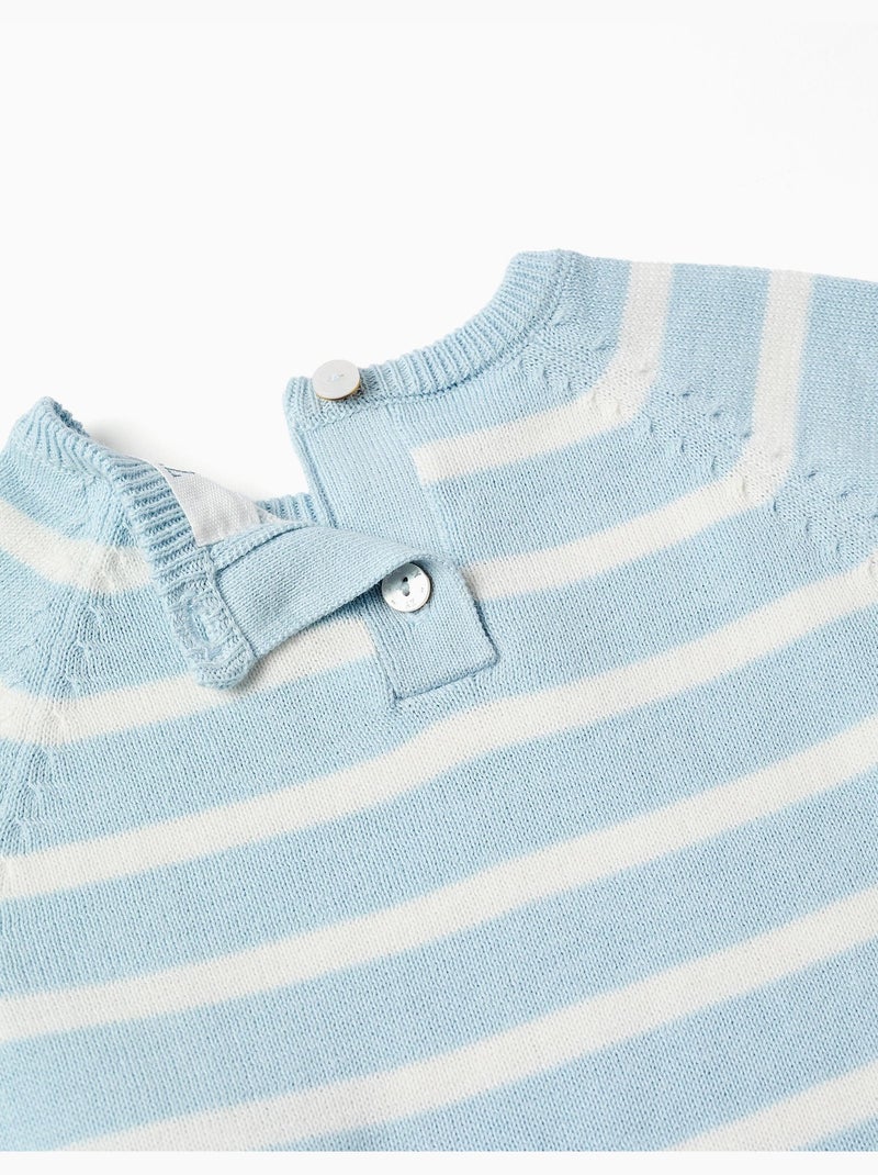 Haut et short en maille à rayures Blanc - Kiabi