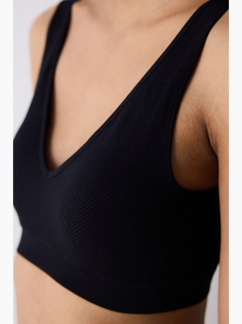 Haut femme sans coutures penti Noir - Kiabi