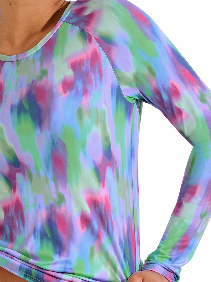 Haut maillot bain t-shirt de plage JERSEY Violet - Kiabi