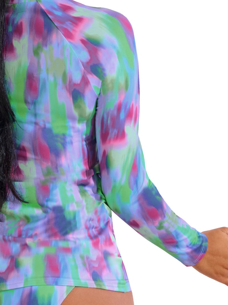 Haut maillot bain t-shirt de plage JERSEY Violet - Kiabi