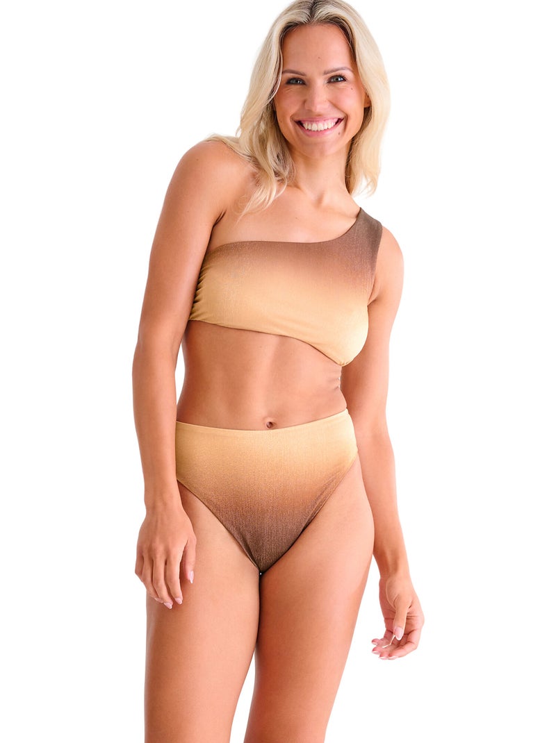 Haut maillot de bain asymétrique sans armatures CAIRO Jaune - Kiabi