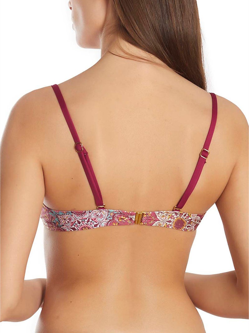Haut maillot de bain balconnet multipositions Mandala Violet prune - Kiabi