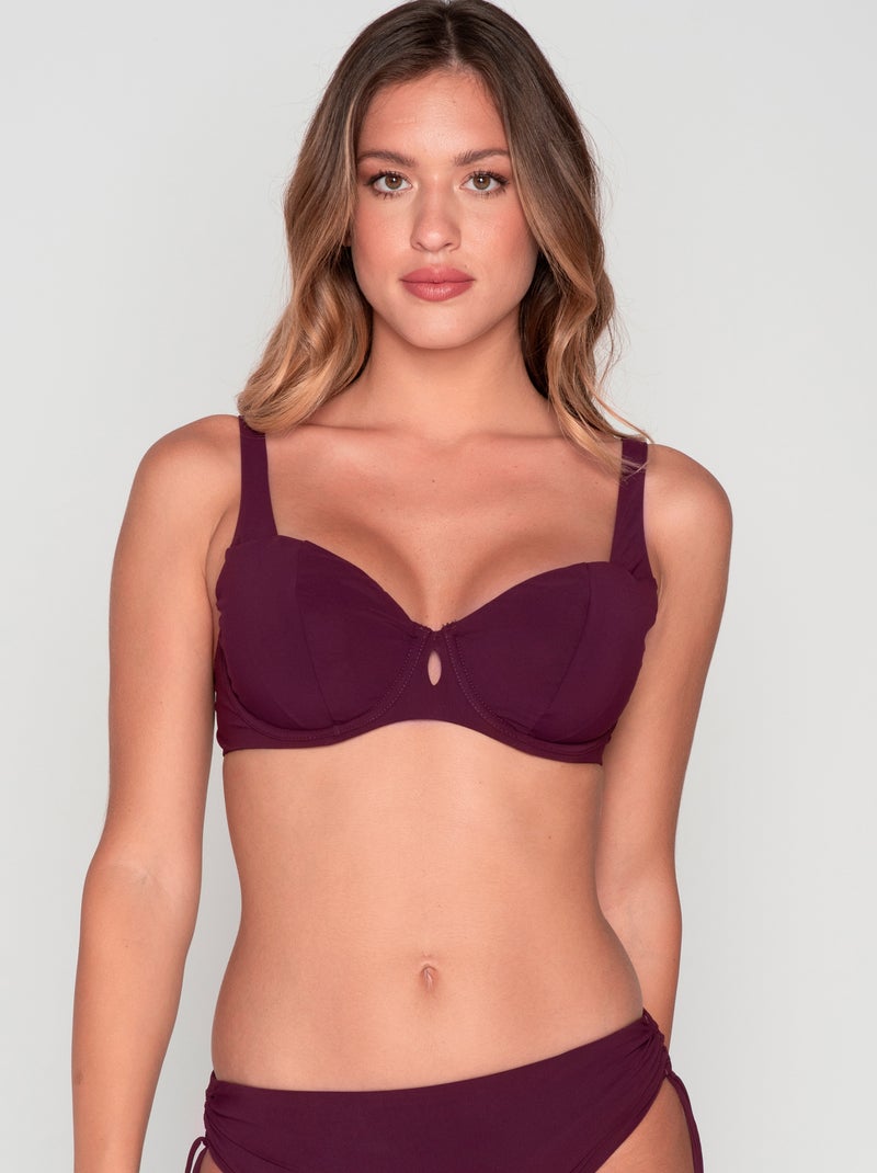 Haut maillot de bain balconnet non préformé BLUE SENSE Bordeaux - Kiabi