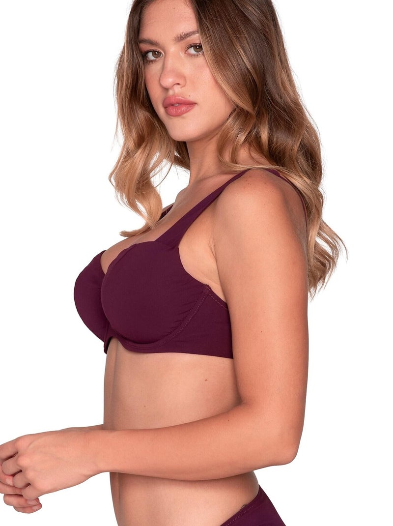 Haut maillot de bain balconnet non préformé BLUE SENSE Bordeaux - Kiabi