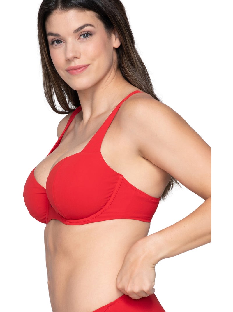 Haut maillot de bain balconnet non préformé BLUE SENSE Rouge - Kiabi
