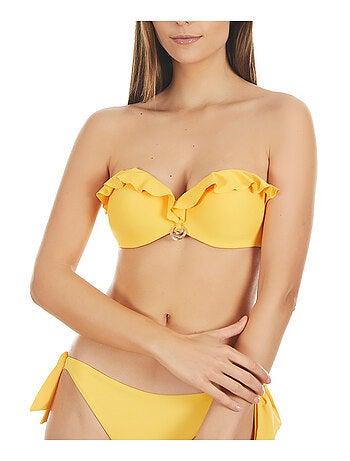 Haut maillot de bain bandeau à volants Basica