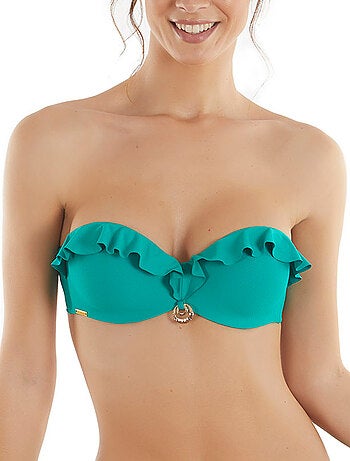 Haut maillot de bain bandeau à volants Basica