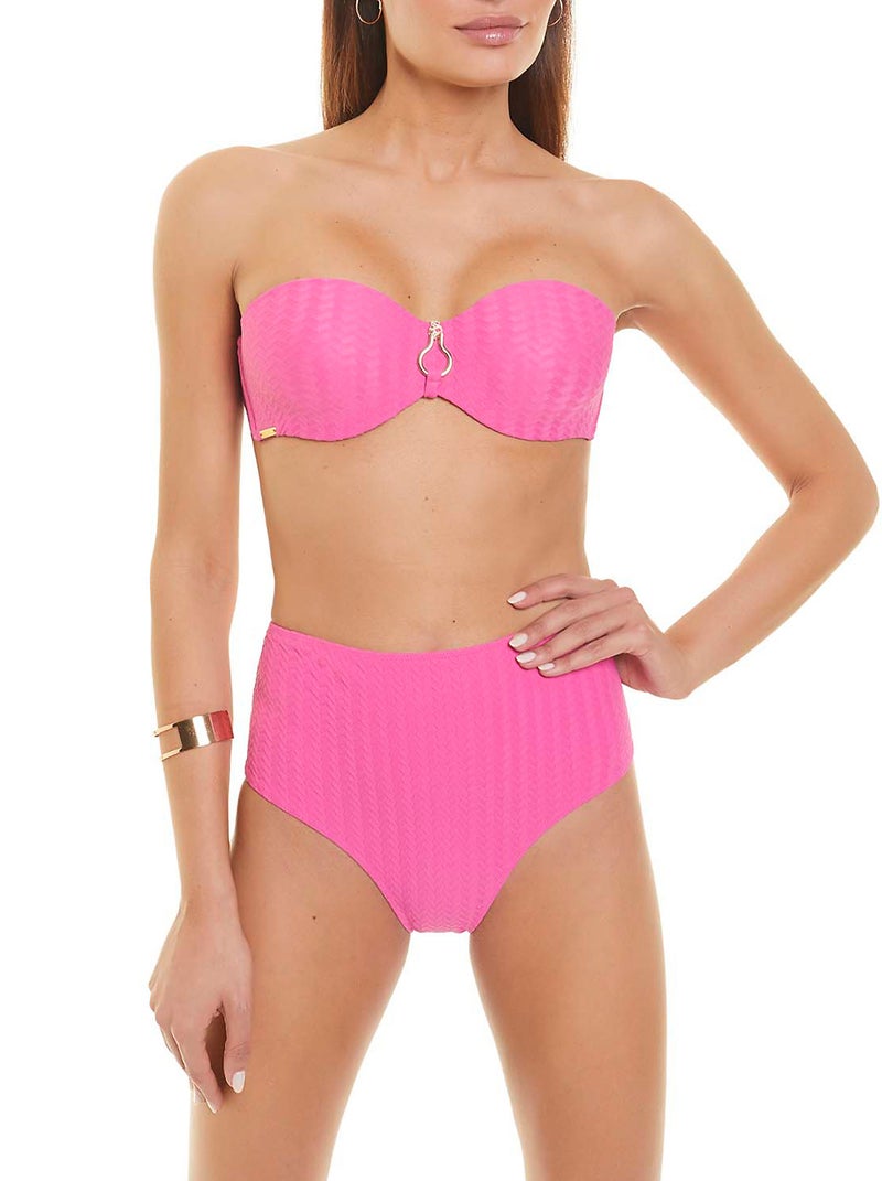 Haut maillot de bain bandeau Basica Rose fushia Femme