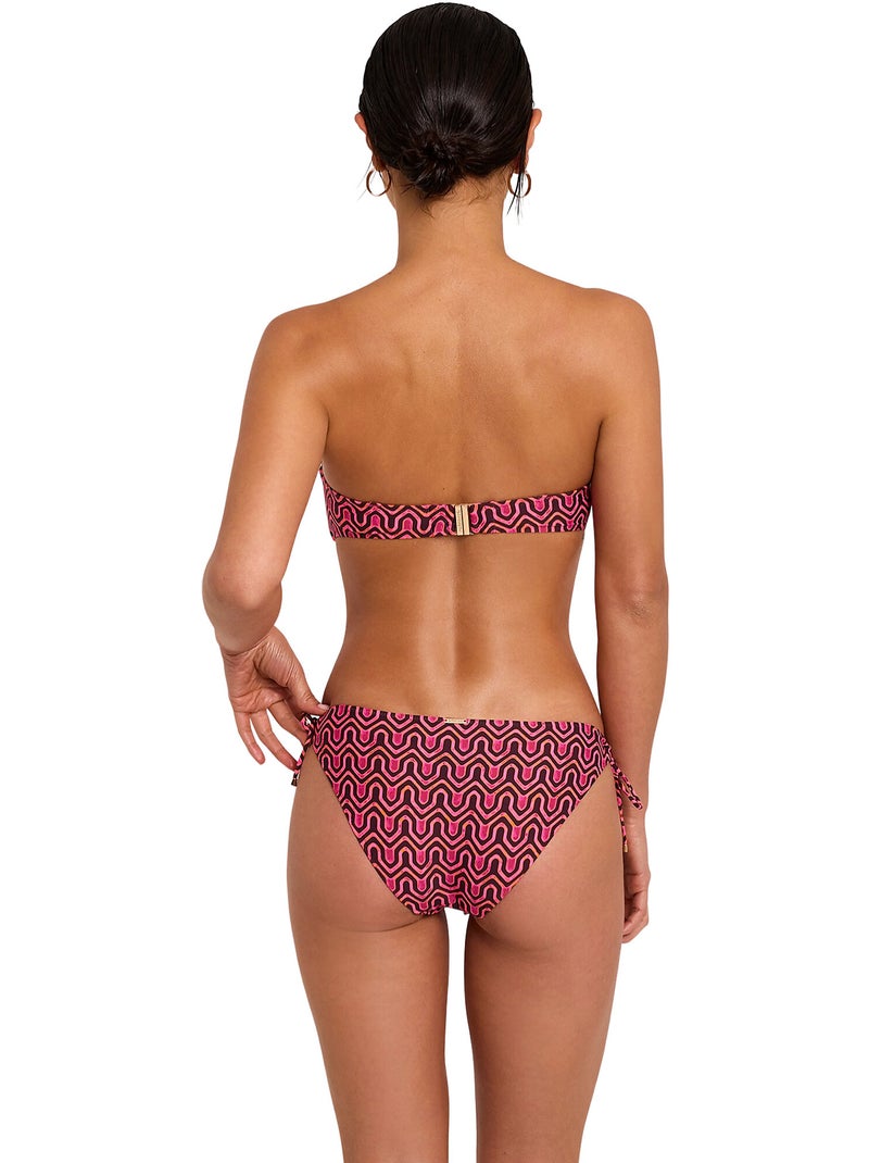 Haut maillot de bain bandeau KALEIDO Rose fushia - Kiabi