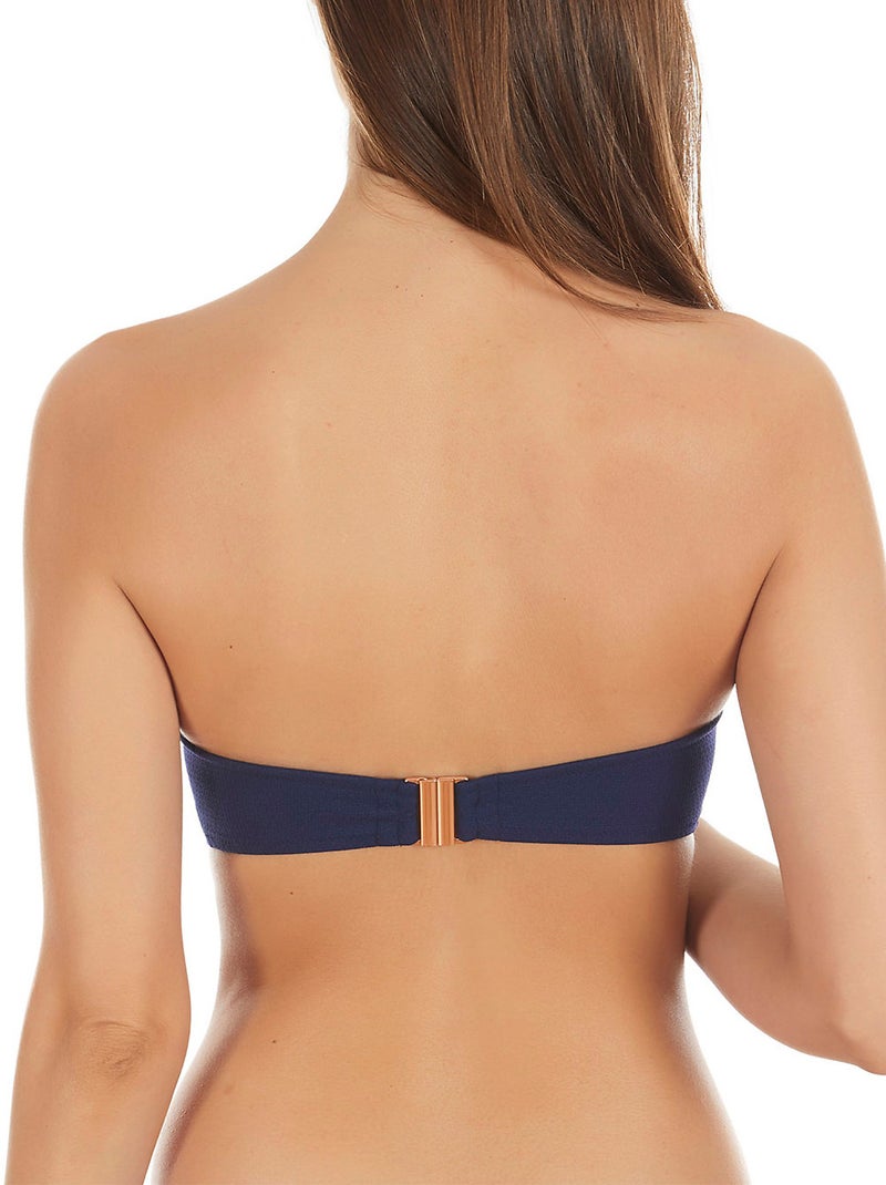 Haut maillot de bain bandeau Marinera Jacquard Bleu - Kiabi