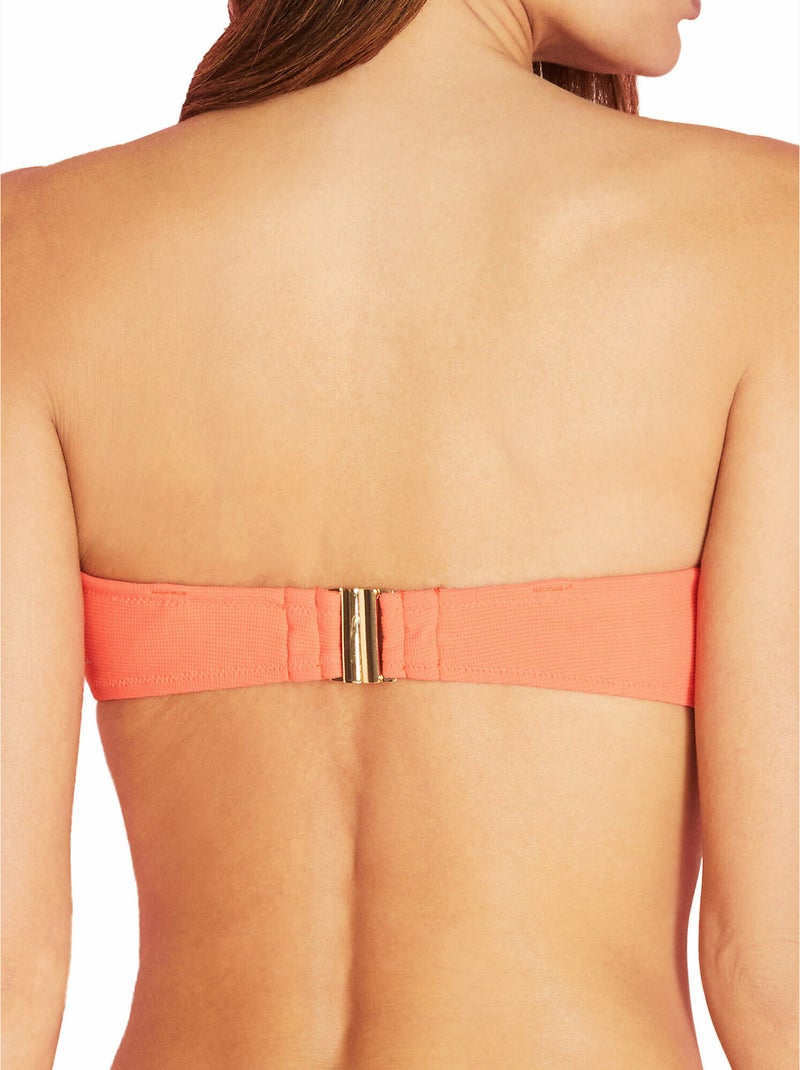 Haut maillot de bain bandeau Miami Orange corail - Kiabi