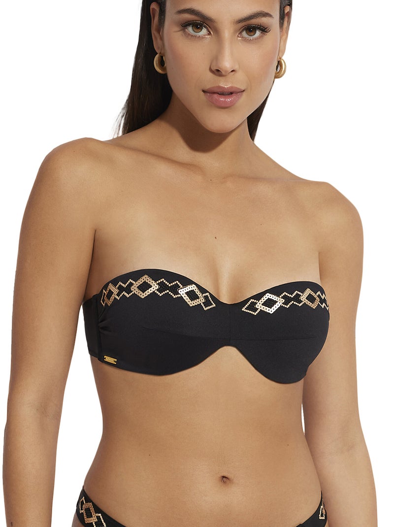 Haut maillot de bain bandeau Musha Cay Noir - Kiabi