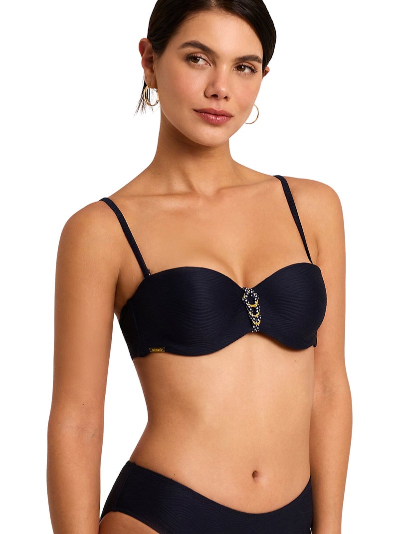 Haut maillot de bain bandeau NAUTILUS Bleu marine - Kiabi
