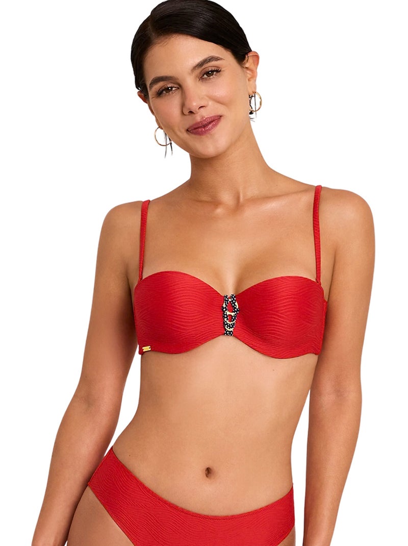 Haut maillot de bain bandeau NAUTILUS Rouge - Kiabi