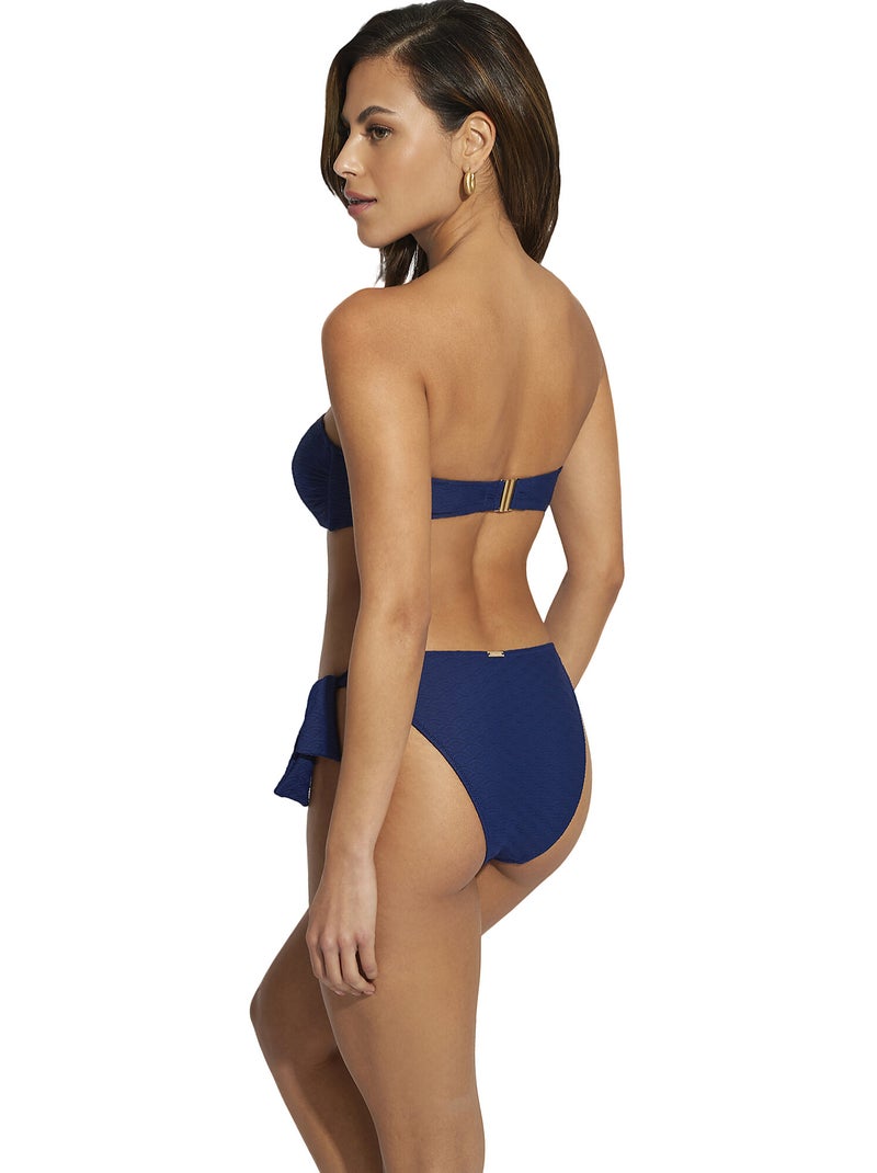 Haut maillot de bain bandeau non préformé Sicilia Bleu marine - Kiabi