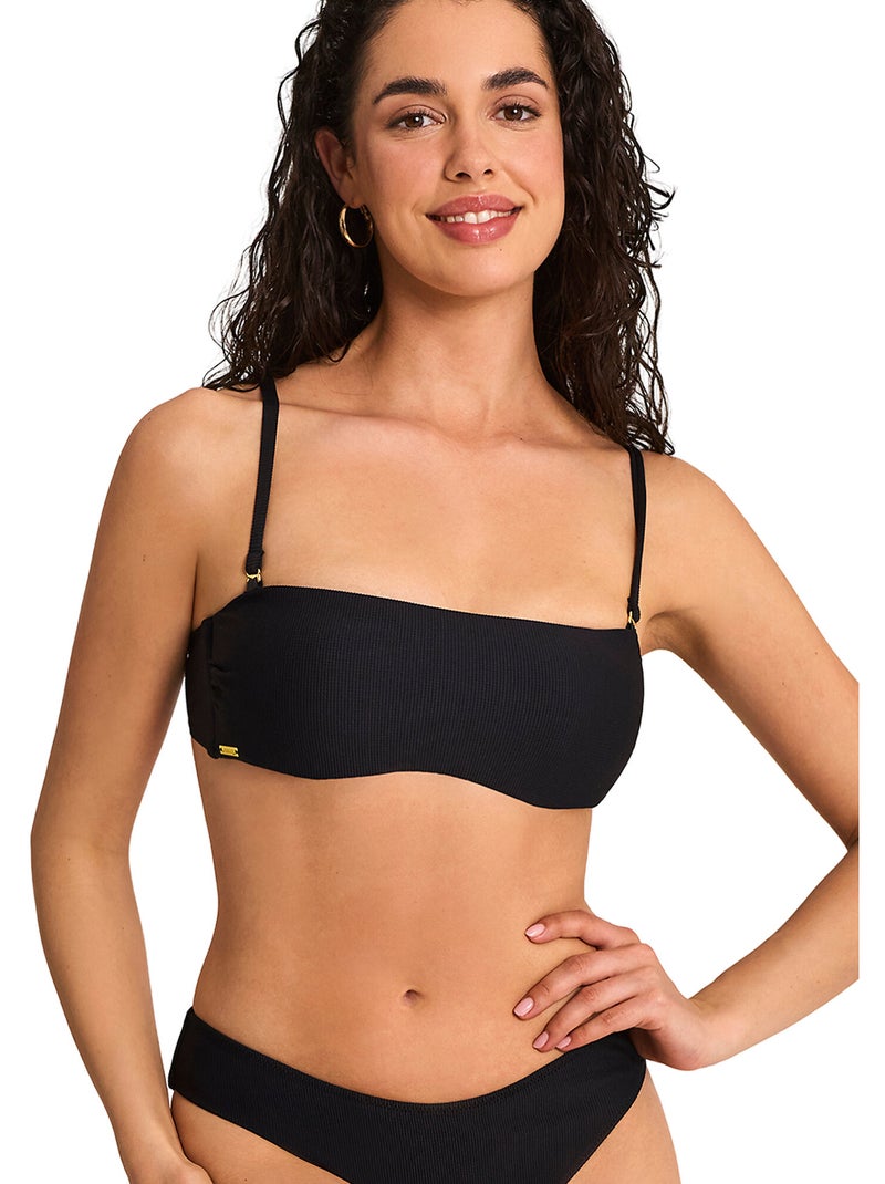 Haut maillot de bain bandeau non préformé SOLSTICE Noir - Kiabi