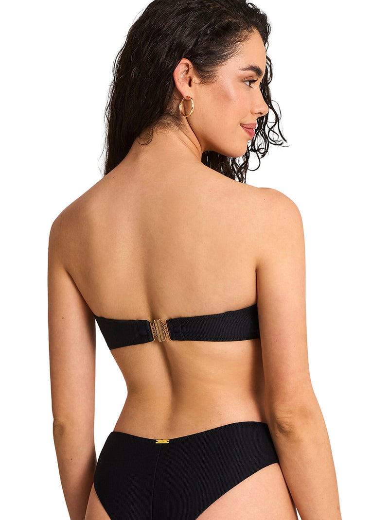 Haut maillot de bain bandeau non préformé SOLSTICE Noir - Kiabi
