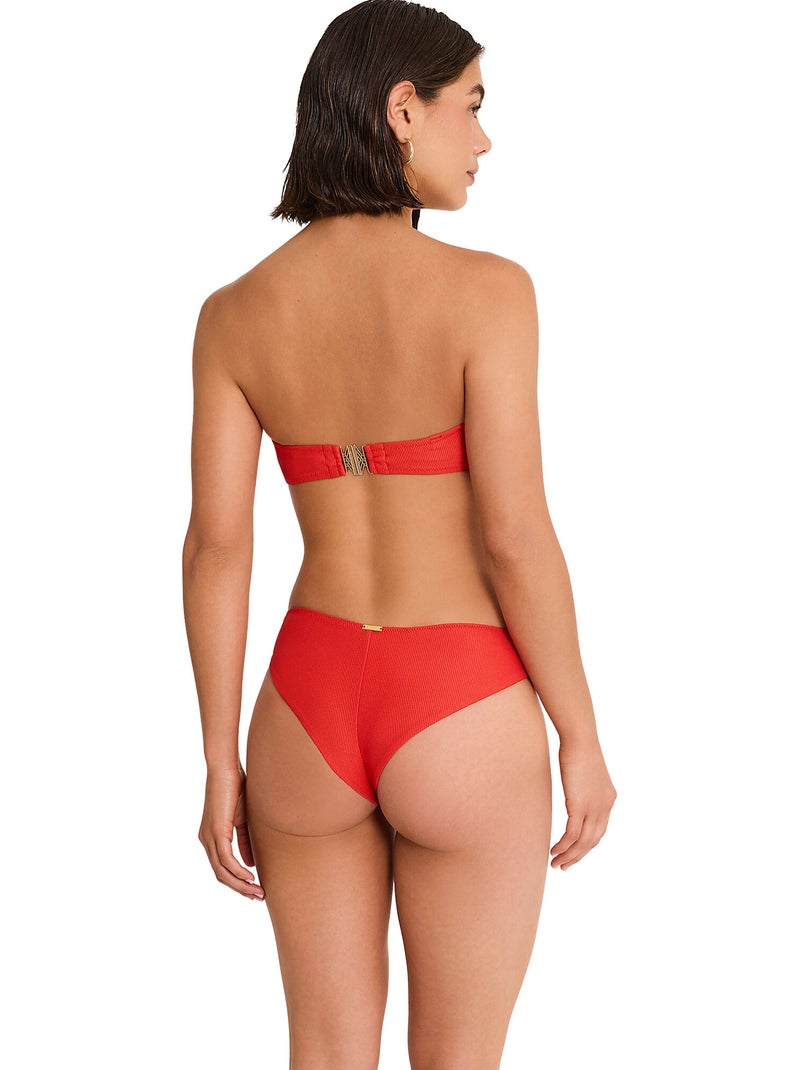 Haut maillot de bain bandeau non préformé SOLSTICE Orange corail - Kiabi