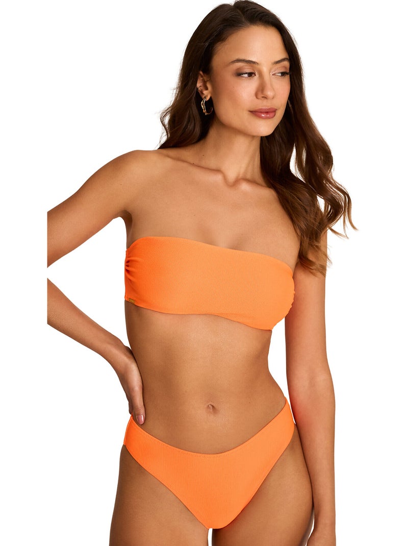 Haut maillot de bain bandeau non préformé SOLSTICE Orange - Kiabi