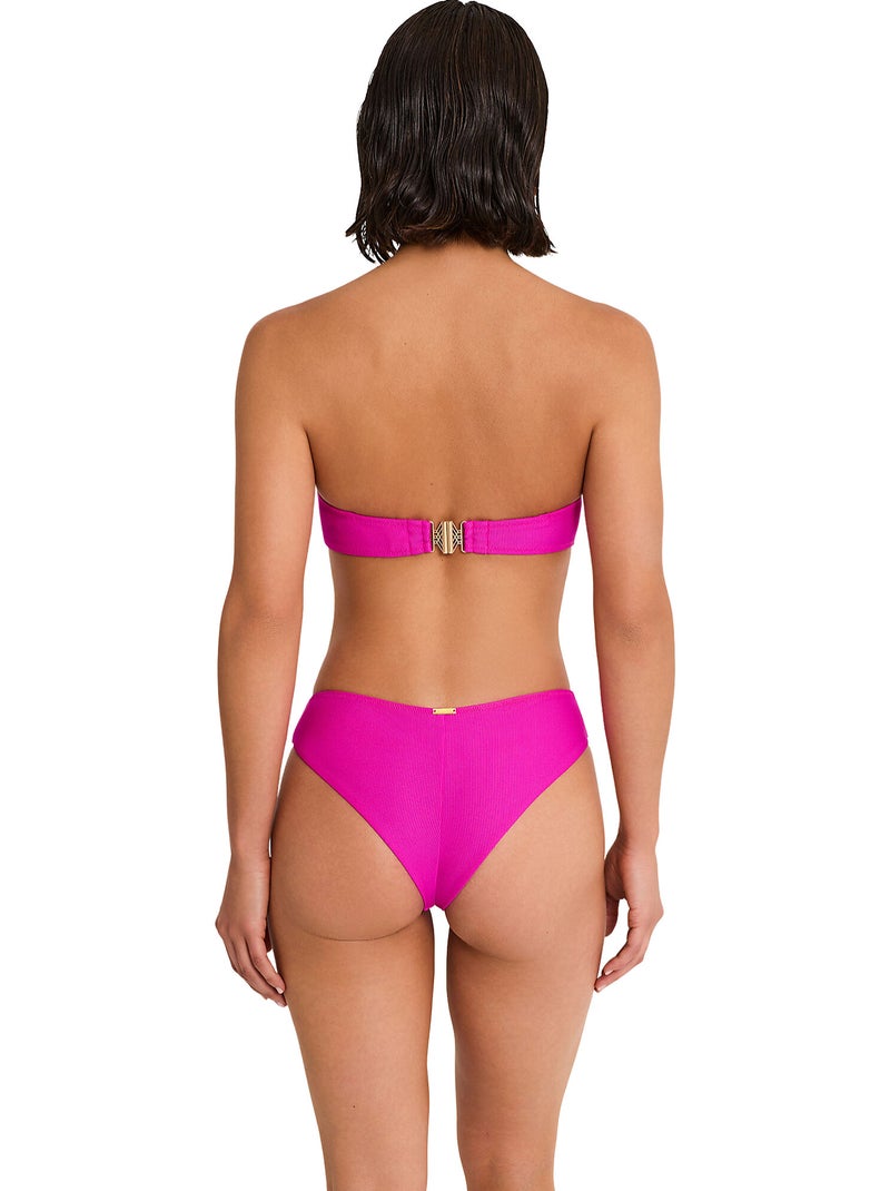 Haut maillot de bain bandeau non préformé SOLSTICE Rose fushia - Kiabi
