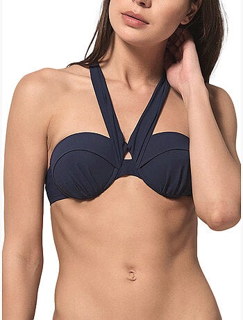 Haut maillot de bain bandeau préformé Blue Sense bleu