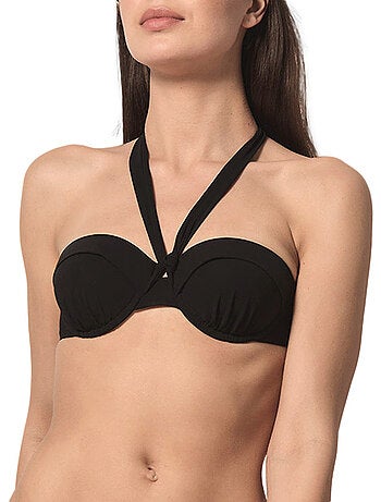 Haut maillot de bain bandeau préformé Blue Sense noir