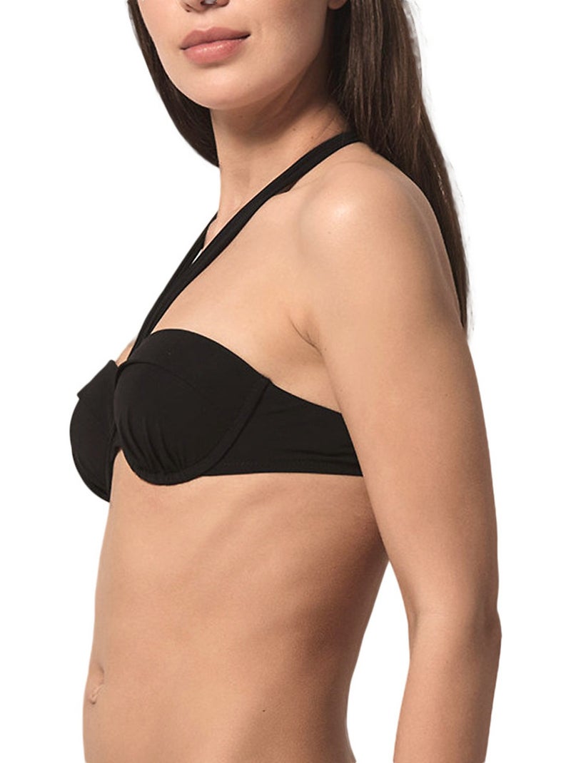 Haut maillot de bain bandeau préformé Blue Sense noir Noir - Kiabi