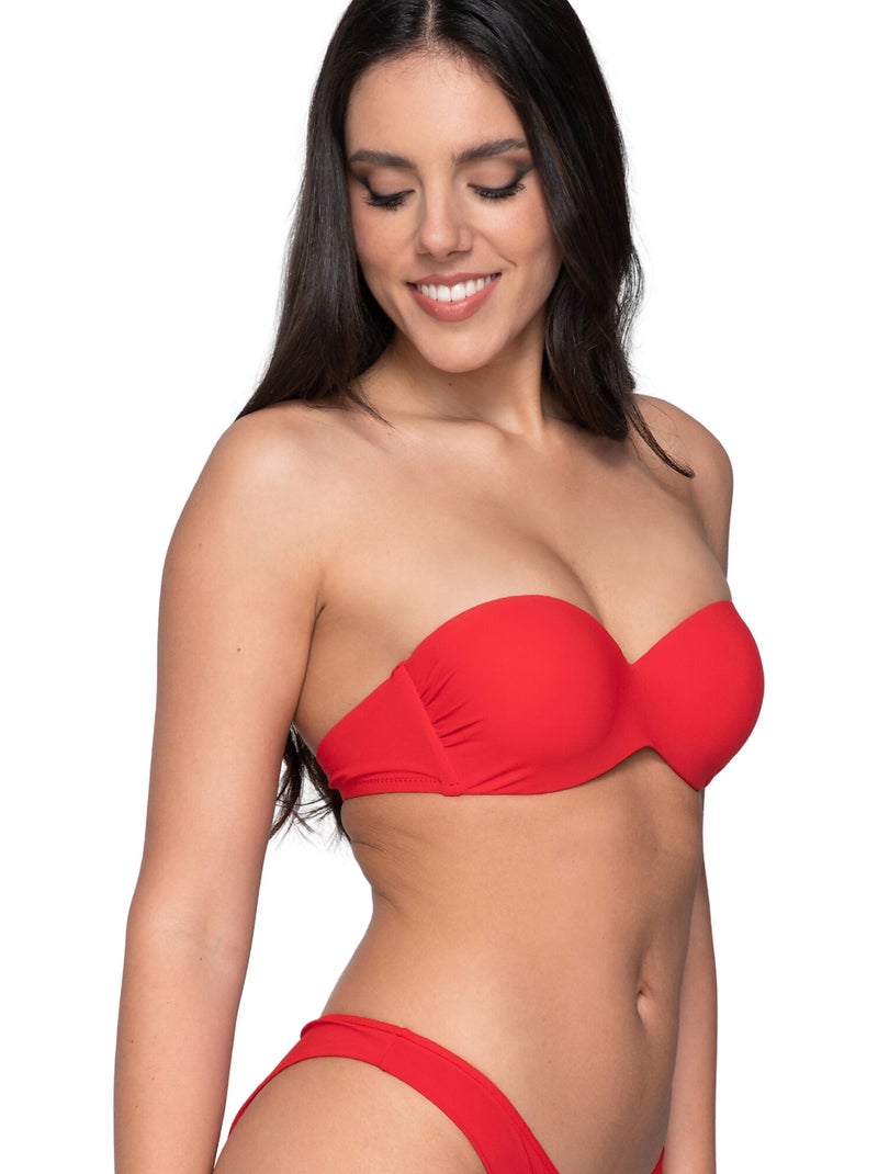 Haut maillot de bain bandeau préformé BLUE SENSE Rouge - Kiabi