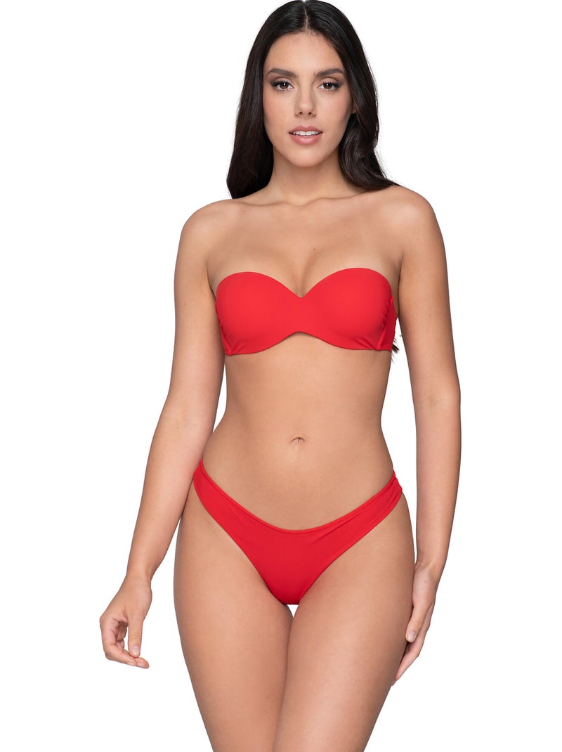 Haut maillot de bain bandeau préformé BLUE SENSE Rouge - Kiabi