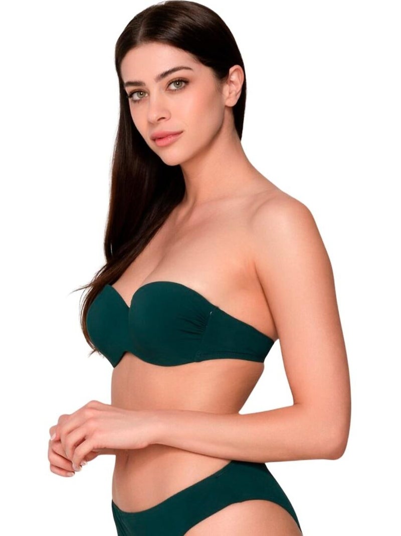 Haut maillot de bain bandeau préformé BLUE SENSE Vert - Kiabi