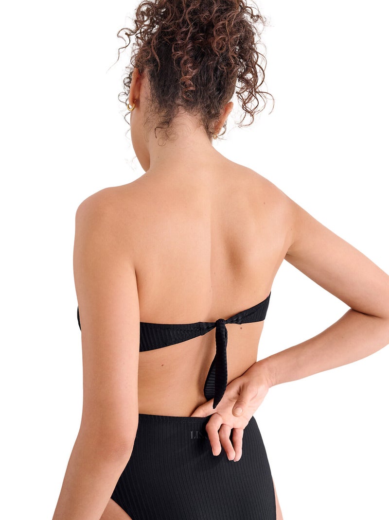 Haut maillot de bain bandeau préformé sans armatures FLORIDA Noir - Kiabi