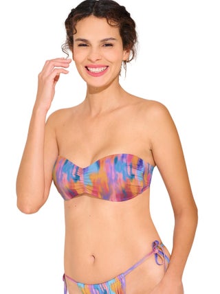 Haut maillot de bain bandeau préformé sans armatures JERSEY
