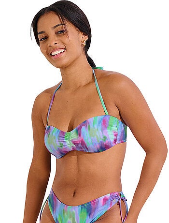 Haut maillot de bain bandeau préformé sans armatures JERSEY