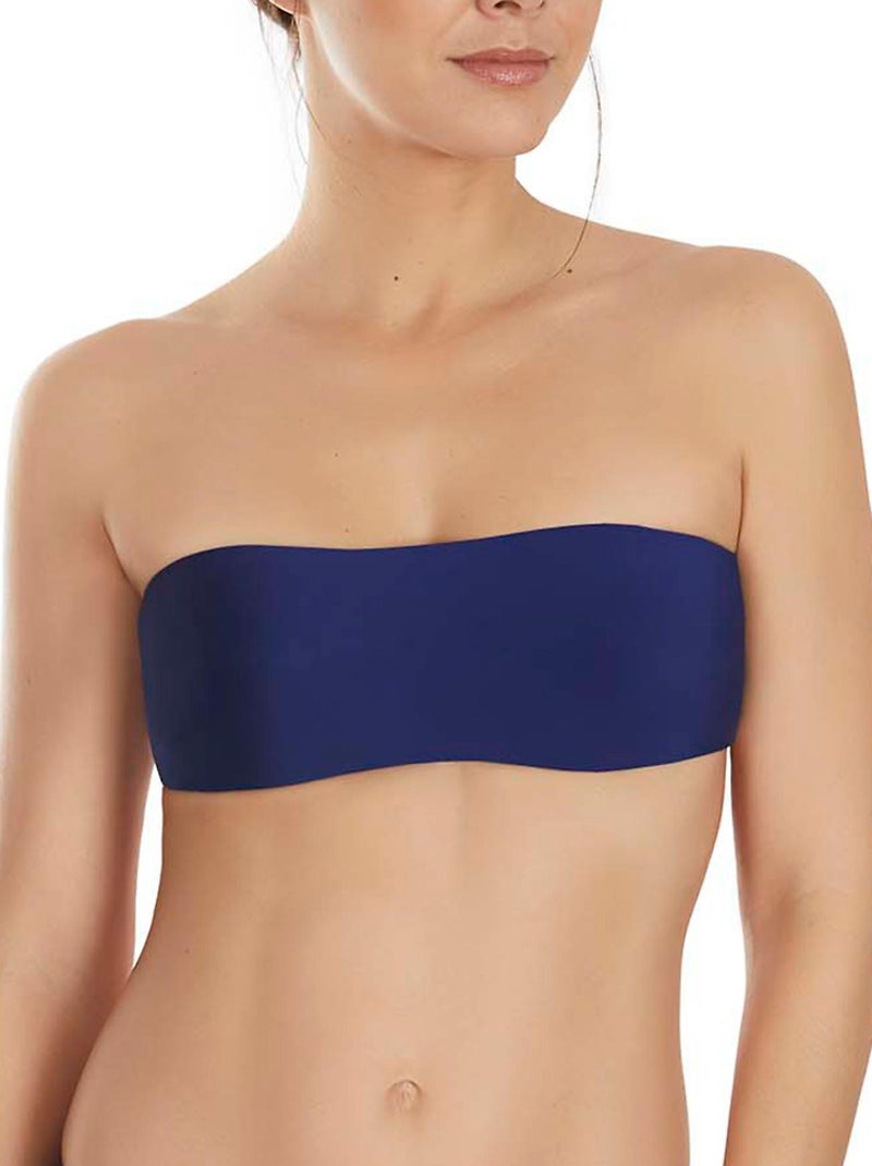 Haut maillot de bain bandeau Reversible bleu Bleu - Kiabi