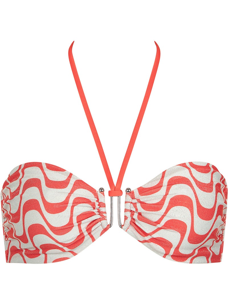 Haut maillot de bain bandeau sans armatures Iceland Orange - Kiabi