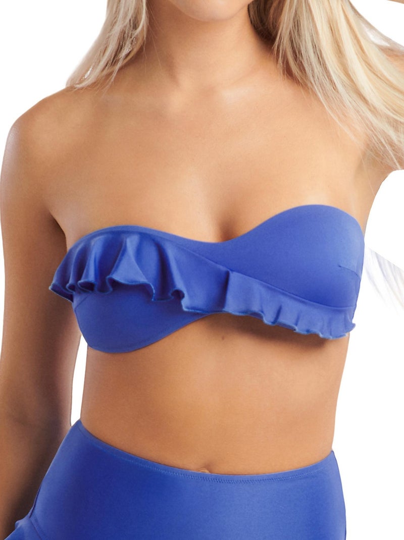 Haut maillot de bain bandeau sans armatures Kenya Bleu - Kiabi