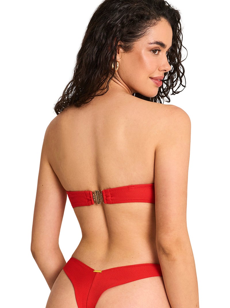 Haut maillot de bain bandeau SOLSTICE Orange corail - Kiabi