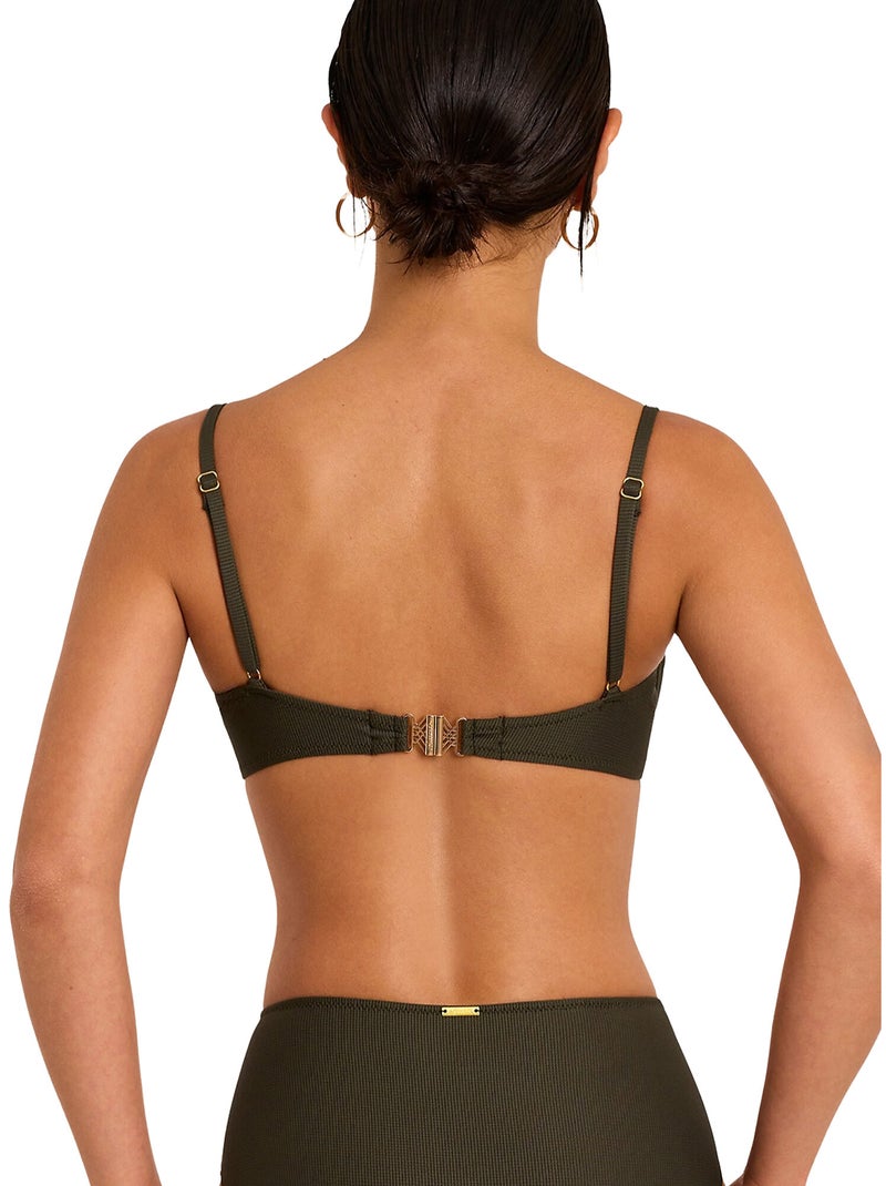 Haut maillot de bain bikini emboîtant SOLSTICE Kaki - Kiabi