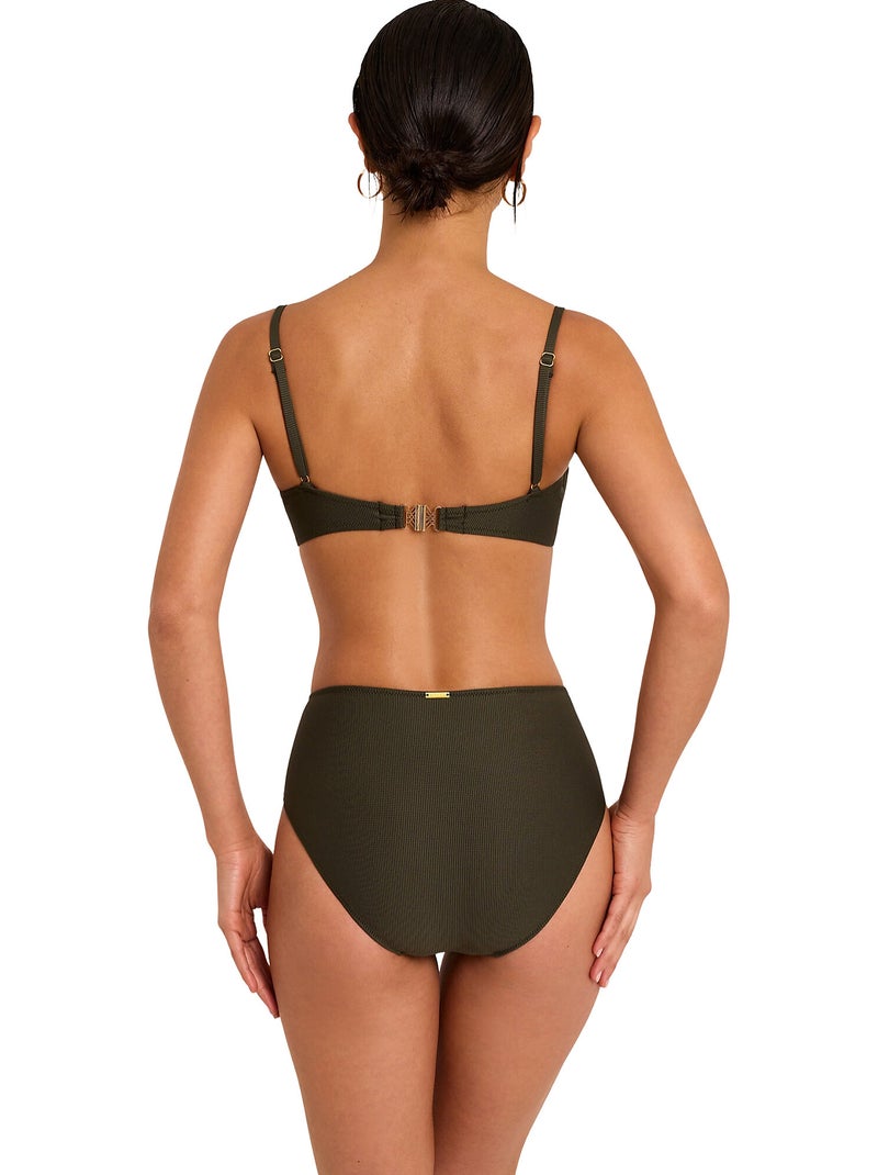 Haut maillot de bain bikini emboîtant SOLSTICE Kaki - Kiabi