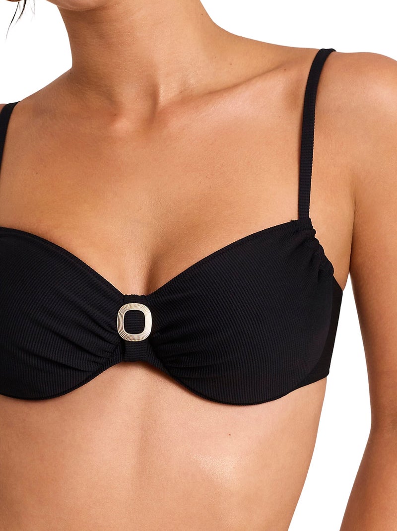 Haut maillot de bain bikini emboîtant SOLSTICE Noir - Kiabi