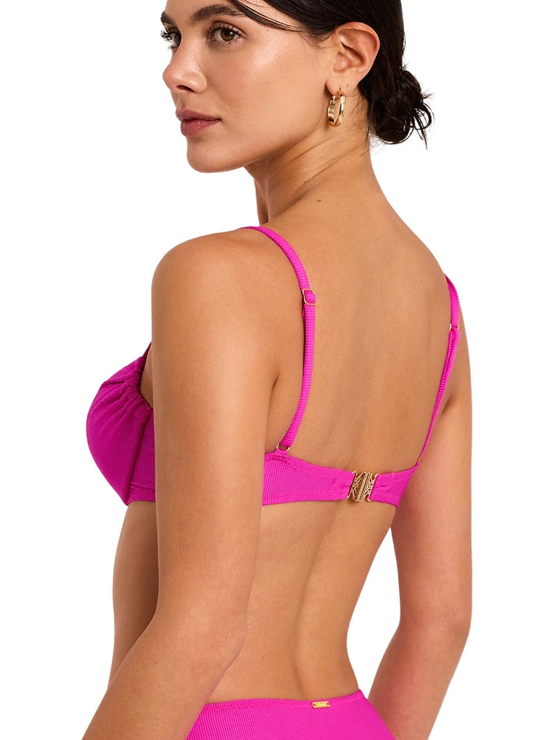 Haut maillot de bain bikini emboîtant SOLSTICE Rose fushia - Kiabi