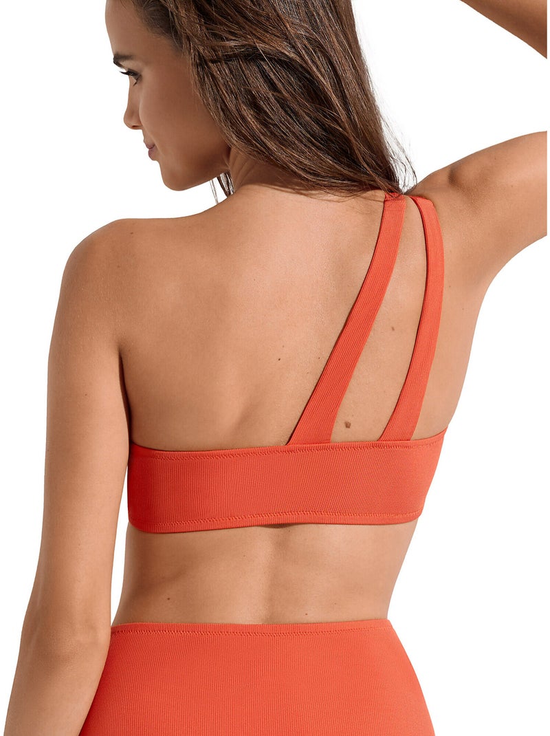 Haut maillot de bain brassière asymétrique sans armatures Normandie Orange - Kiabi