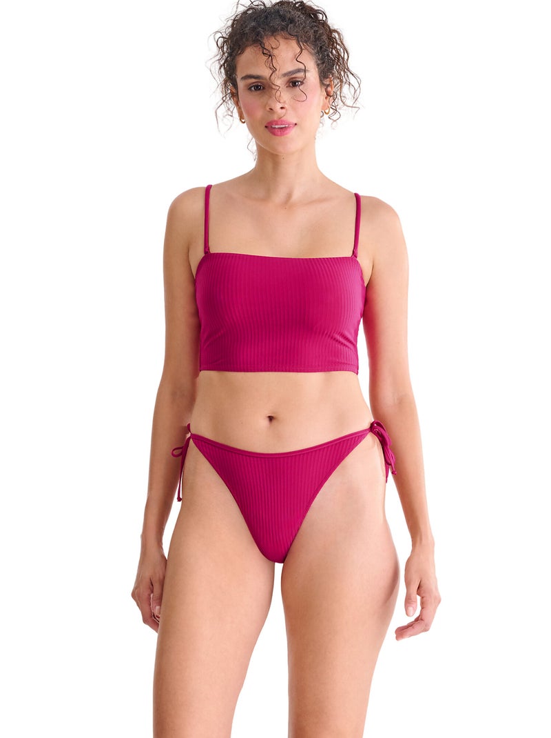 Haut maillot de bain bustier sans armatures FLORIDA Magenta - Kiabi