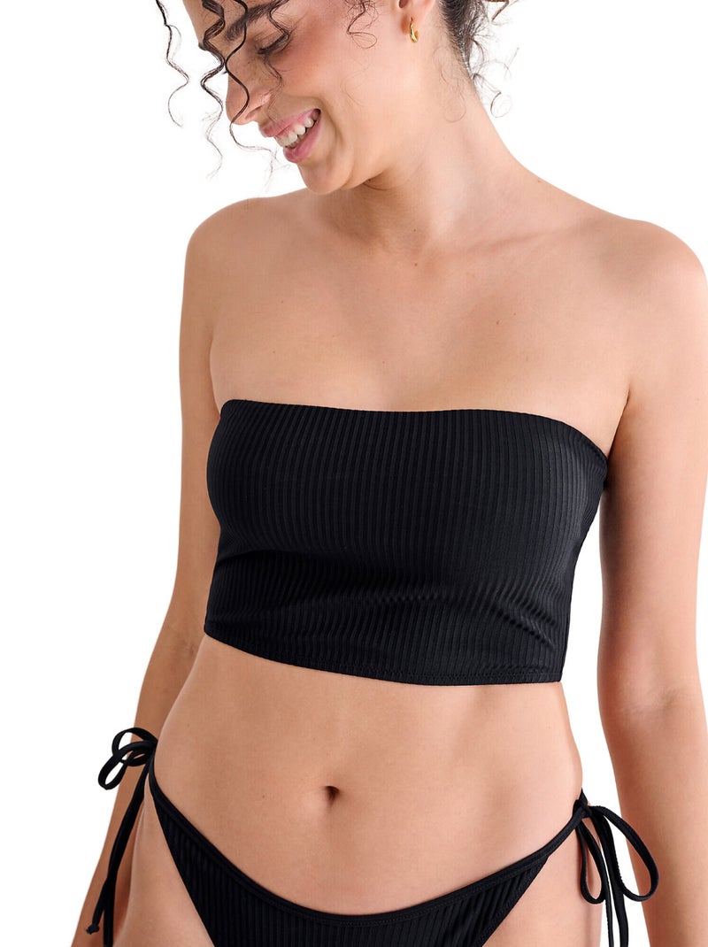 Haut maillot de bain bustier sans armatures FLORIDA Noir - Kiabi